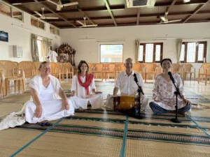 5. Satsang members rehearsing for a musical offering on the occasion of Vijayadasami.